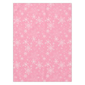 Snowflakes Roze Tafelkleed (Voorkant)