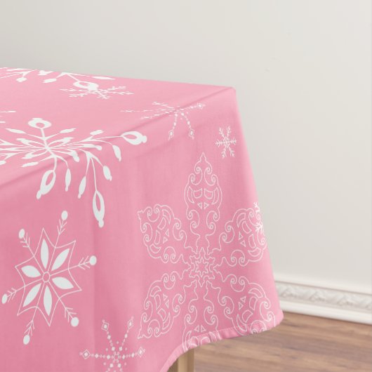 Snowflakes Roze Tafelkleed (Voorbeeld)