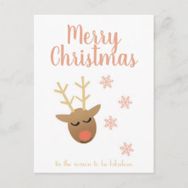 Snowflakes, roze, voor fijne kerst briefkaart