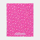 Snowflakes Roze warmroze moderne grafische aangepa Fleece Deken (Voorkant)
