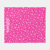 Snowflakes Roze warmroze moderne grafische aangepa Fleece Deken (Voorkant (Horizontaal))