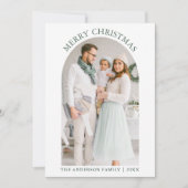 Snowflakes Sage Green Feestdagenkaart (Voorkant)