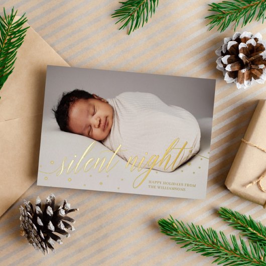 Snowflakes Silent Night Prettige feestdagen Baby F