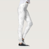 Snowflakes Silver Glitter Winter of Kerstmis Leggings (Rechts)