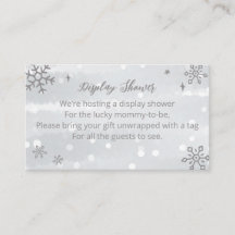 Snowflakes Silver Grey Baby shower Display Shower