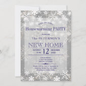 Snowflakes snaarlicht winterpartij kaart (Voorkant)