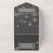 Snowflakes Sneeuwgrijze winterWonderland Weddensch All In One Uitnodiging (Buitenkant)