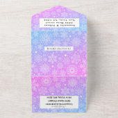 Snowflakes Sneeuwroze Winter Wonderland Weddenscha All In One Uitnodiging (Buitenkant)