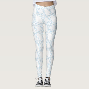 Snowflakes Snowflake Winter White Leggings