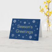 Snowflakes Snowflakes Groetings Blue Blank Holiday Kaart (Gele Bloem)