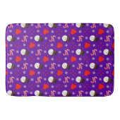 Snowflakes Snowman Candy Canes Blue Background Badmat (Voorkant)
