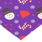 Snowflakes Snowman Candy Canes Blue Background Korte Tafelloper (Hoek)