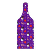 Snowflakes Snowman Candy Canes Blue Background Snijplank (Voorkant)