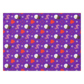 Snowflakes Snowman Candy Canes Blue Background Tafelkleed (Voorkant (Horizontaal))