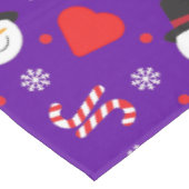 Snowflakes Snowman Candy Canes Blue Background Tafelkleed (Gekanteld)