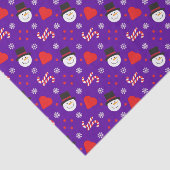 Snowflakes Snowman Candy Canes Blue Background Tissuepapier (Detail)