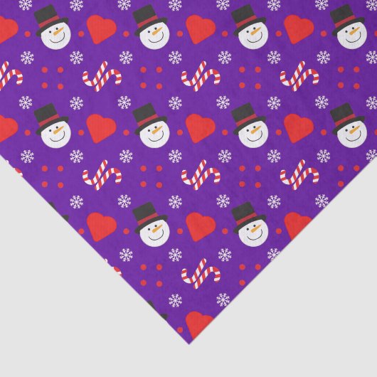 Snowflakes Snowman Candy Canes Blue Background Tissuepapier (Detail)