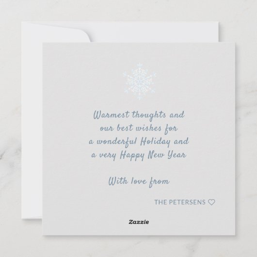 Snowflakes Snowman Prettige feestdagen Blue Grey Feestdagenkaart (Achterkant)