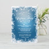 Snowflakes, sterren, Blauwe Kerstfeest Kaart (Staand voorkant)