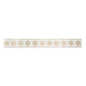 Snowflakes Stripes White KerstGold Satijnen Lint (Voorkant)