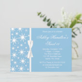 Snowflakes Sweet 16 Winter Wonderland Blue Kaart (Staand voorkant)