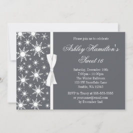 Snowflakes Sweet 16 Winter Wonderland Grey Kaart
