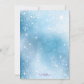 Snowflakes Sweet 16 Winter Wonderland Uitnodiging (Achterkant)