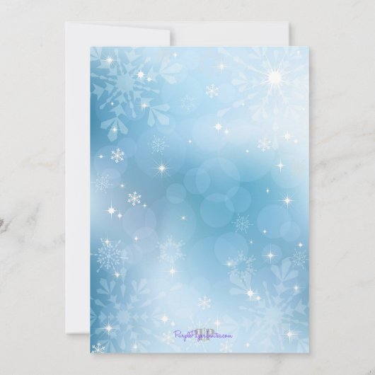 Snowflakes Sweet 16 Winter Wonderland Uitnodiging (Achterkant)
