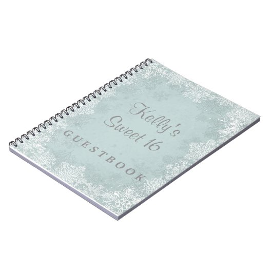 Snowflakes Sweet 16 Wonderland Guest Book Notitieboek (Linkerzijde)