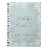 Snowflakes Sweet 16 Wonderland Guest Book Notitieboek (Voorkant)
