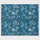 Snowflakes Swirls and Sparkles Christnas Cadeaupapier (Vlak)