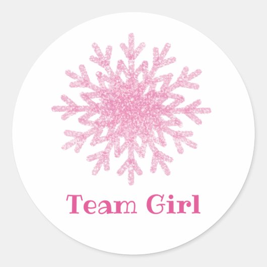 Snowflakes TEAM MEISJE Geslacht Onthullen Game Lab Ronde Sticker (Voorkant)