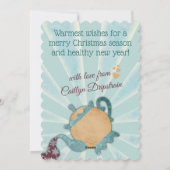 Snowflakes Teapot hand blaas teas Kerstmis Feestdagenkaart (Achterkant)