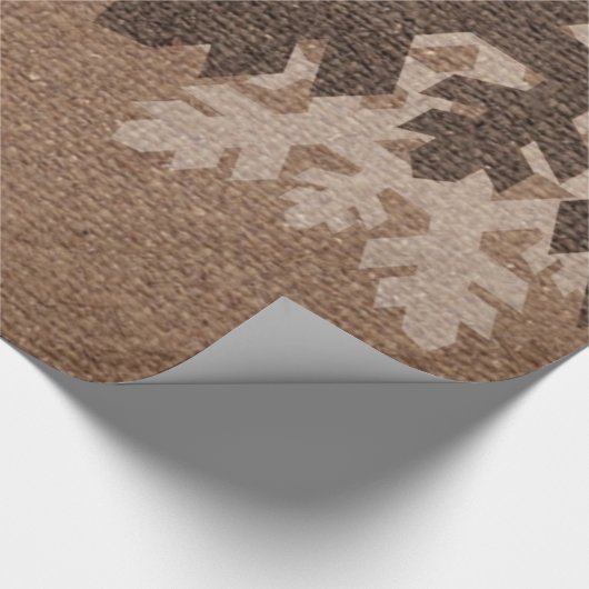 Snowflakes tegen Rustic Burlap - Holiday Chic Cadeaupapier (Hoek)