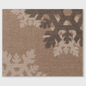 Snowflakes tegen Rustic Burlap - Holiday Chic Cadeaupapier (Vlak)