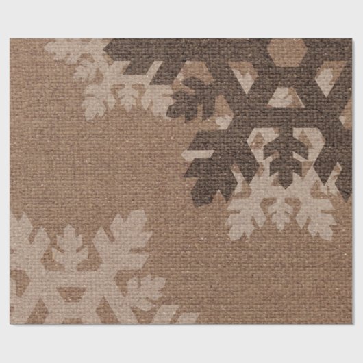 Snowflakes tegen Rustic Burlap - Holiday Chic Cadeaupapier (Vlak)