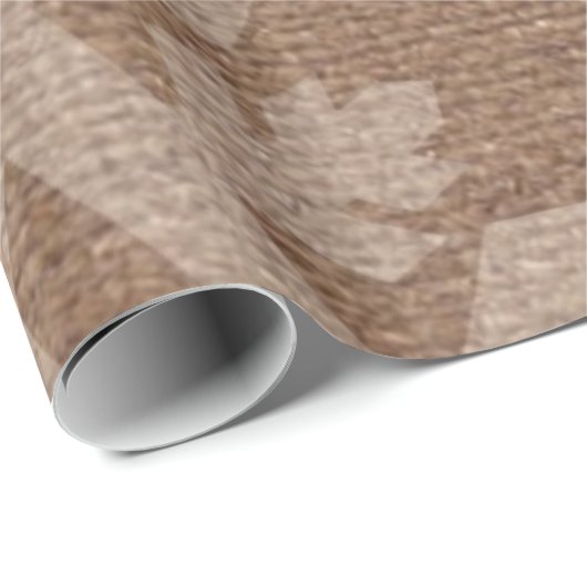 Snowflakes tegen Rustic Burlap - Holiday Chic Cadeaupapier (Rol Hoek)