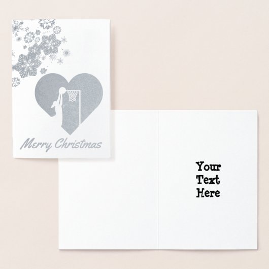 Snowflakes Theme Netball Kerstmis Folie Kaarten (Display)