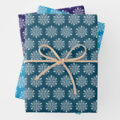 Snowflakes Tiled Design Wrapping Paper Sheets (In situ)