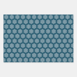 Snowflakes Tiled Design Wrapping Paper Sheets