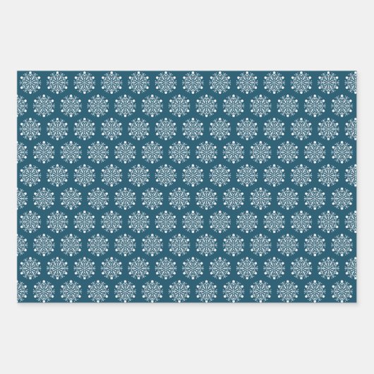 Snowflakes Tiled Design Wrapping Paper Sheets (Voorkant)