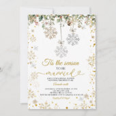 Snowflakes Tis The Season to Be Married Bridal  Kaart (Voorkant)