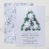 Snowflakes Tree CHRISTMAS HOLIDAY OPEN HOUSE Kaart (Voorkant / Achterkant)