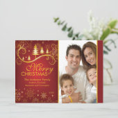 Snowflakes & Trery-kerstfotokaart Kaart (Staand voorkant)