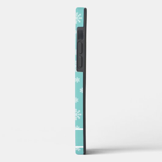 Snowflakes Turquoise model gepersonaliseerde naam Case-Mate iPhone Case (Achterkant / Links)