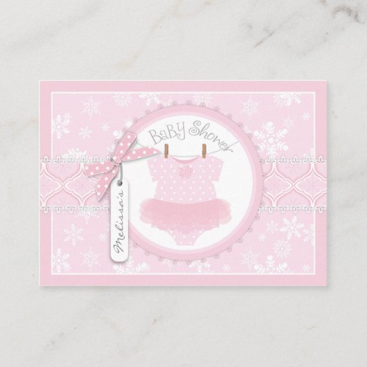 Snowflakes Tutu Diaper brengt een boekenkaart mee Informatiekaartje (Achterkant)