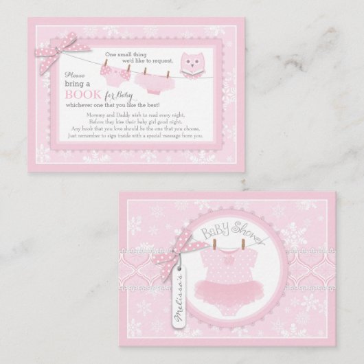 Snowflakes Tutu Diaper brengt een boekenkaart mee Informatiekaartje (Voorkant / Achterkant)