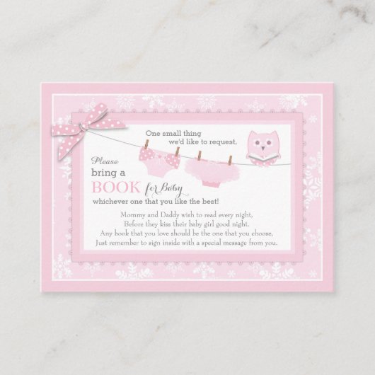 Snowflakes Tutu Diaper brengt een boekenkaart mee Informatiekaartje (Voorkant)