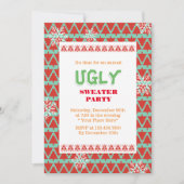 Snowflakes Ugly Sweater Kerstparty Kaart (Voorkant)