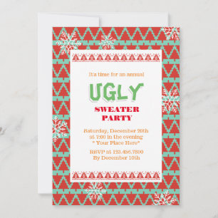 Snowflakes Ugly Sweater Kerstparty Kaart